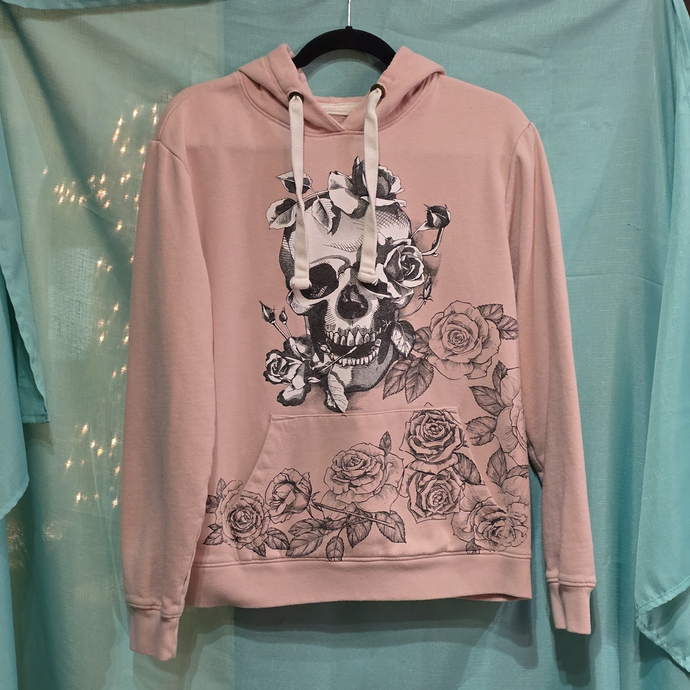 Blind Rooster Wrap Around Graphics Hoodie Sweatshirt Skull Floral Streetwear SM - Picture 2 of 7
